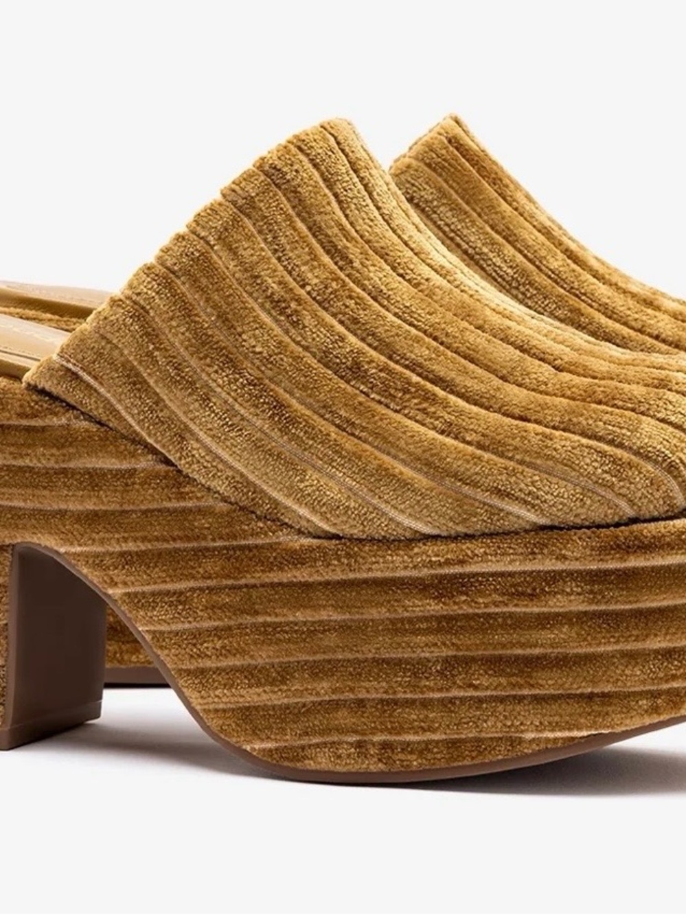 Larroude Latte Velvet Clogs - Picture 8 of 12